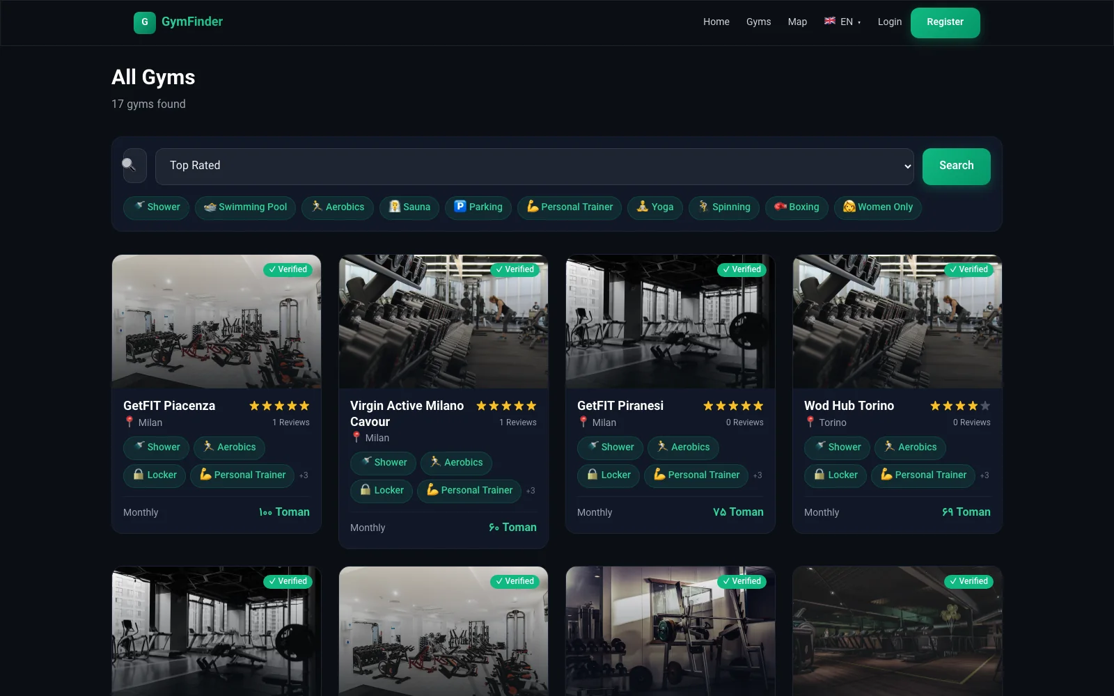 GymFinder — Gym Discovery Platform 2
